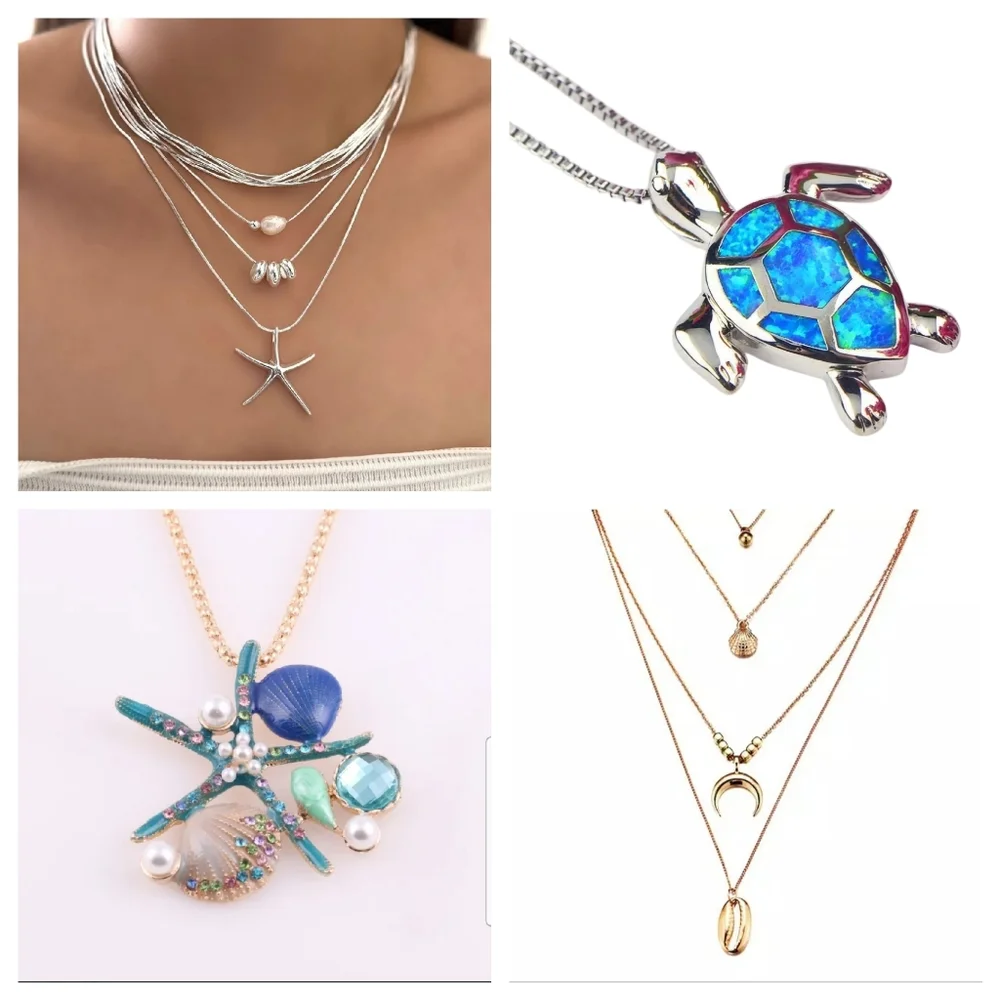 Blue Opal Turtle Pendant Necklace 925 Silver - Picture 13 of 15